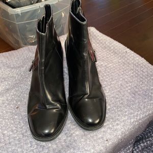 Zara lug chunky heel boots black